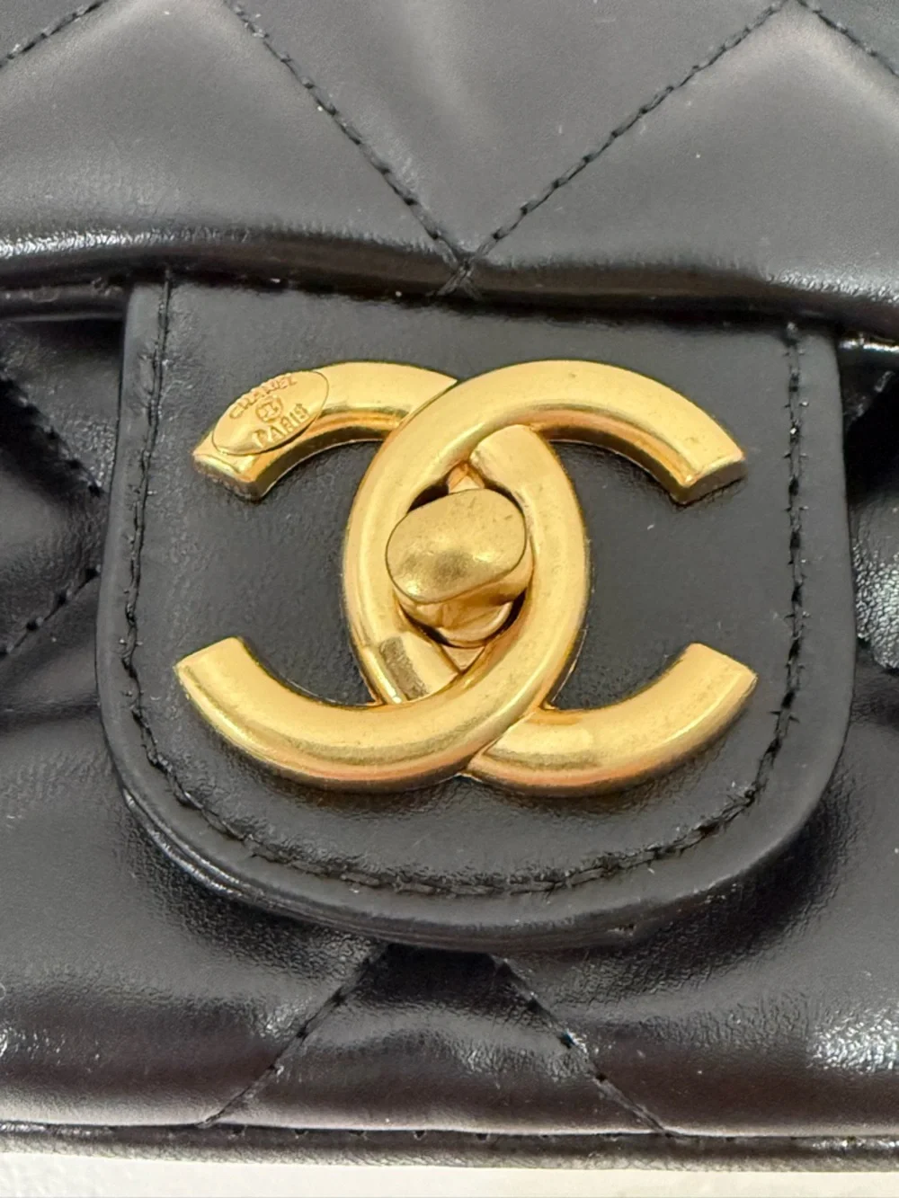 Chanel Black Quilted Leather Mini Crossbody with Gold Chain and Heart Charms - Picture 4 of 8